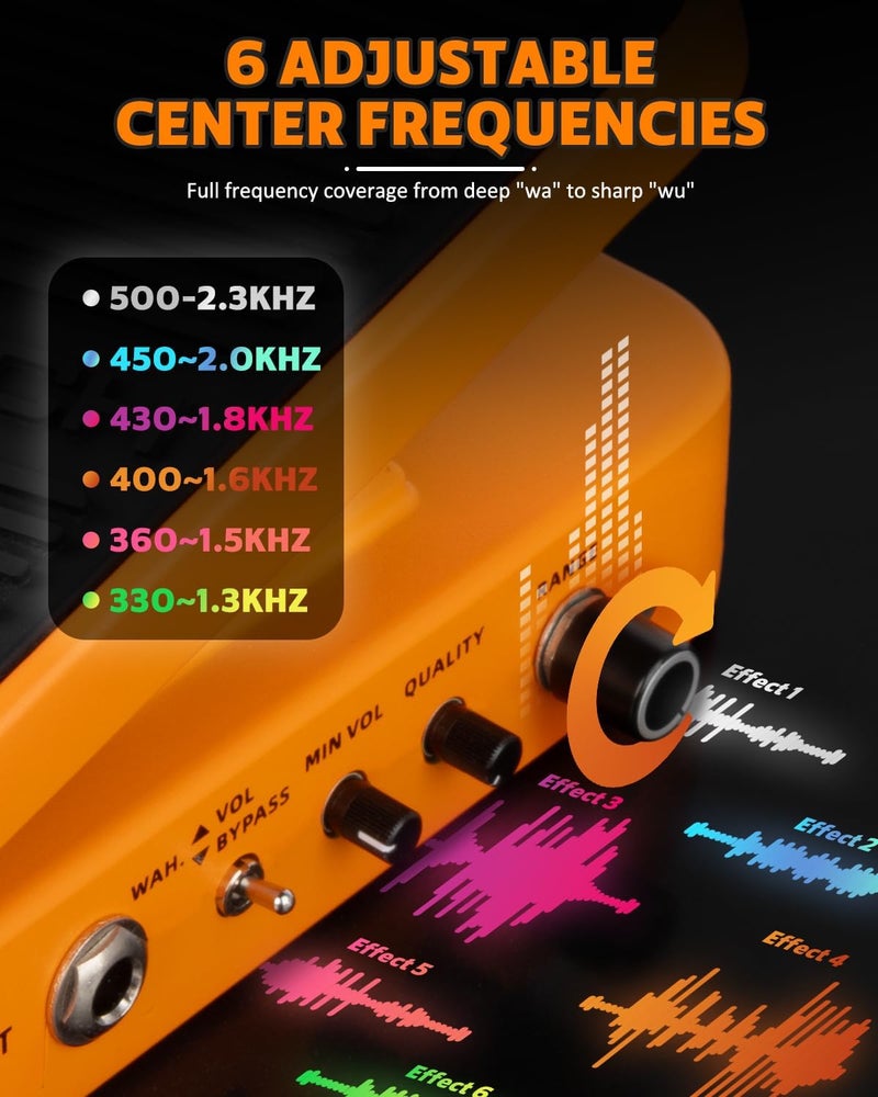 STRICH SW-2 Guitar Wah & Volume Pedal with a Power Supply, 2 in 1 Combo Effects Pedal for Electric Guitar, Vintage Wah Tone with Active Volume Control, Full-Size Lightweight Design - Image 3